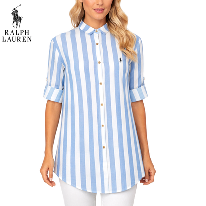 Tunika-Bluse mit Längsstreifen
