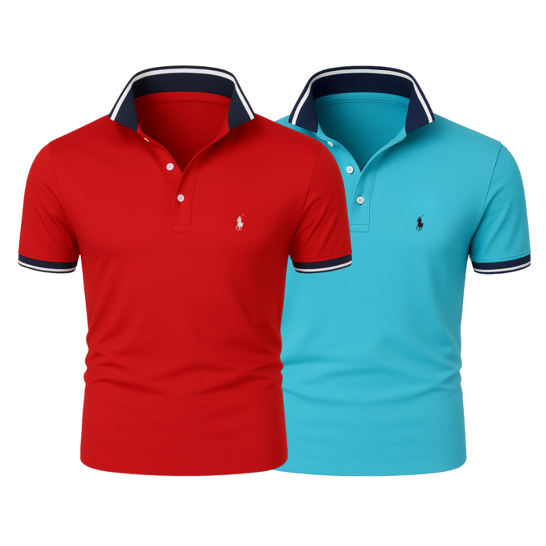 2er-Pack Polos mit Klassik-Kragen – 9 Kombinationen