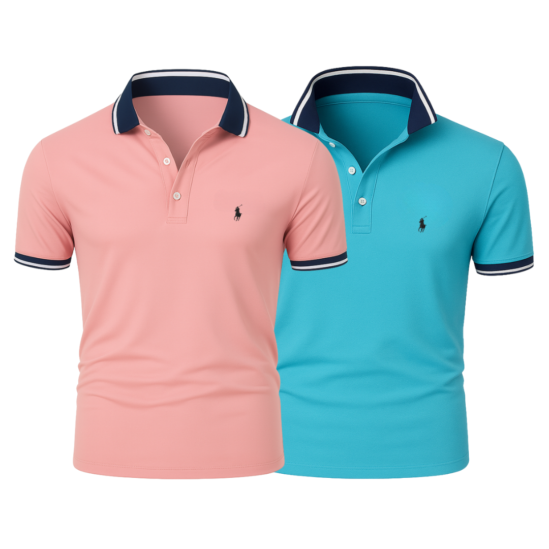 2er-Pack Polos mit Klassik-Kragen – 9 Kombinationen