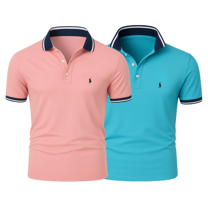 2er-Pack Polos mit Klassik-Kragen – 9 Kombinationen