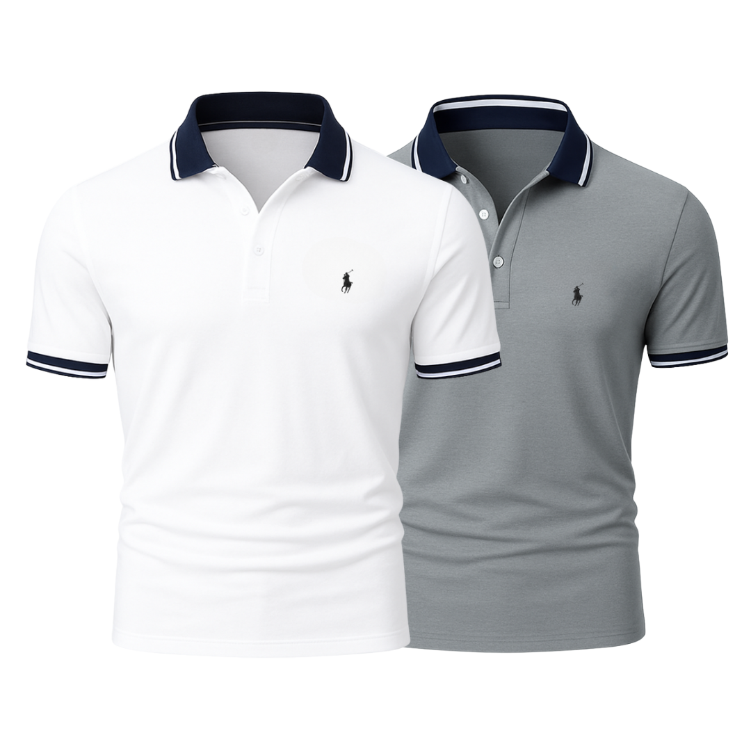 2er-Pack Polos mit Klassik-Kragen – 9 Kombinationen