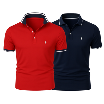 2er-Pack Polos mit Klassik-Kragen – 9 Kombinationen
