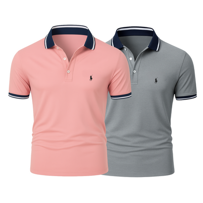 2er-Pack Polos mit Klassik-Kragen – 9 Kombinationen