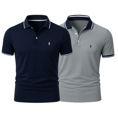 2er-Pack Polos mit Klassik-Kragen – 9 Kombinationen