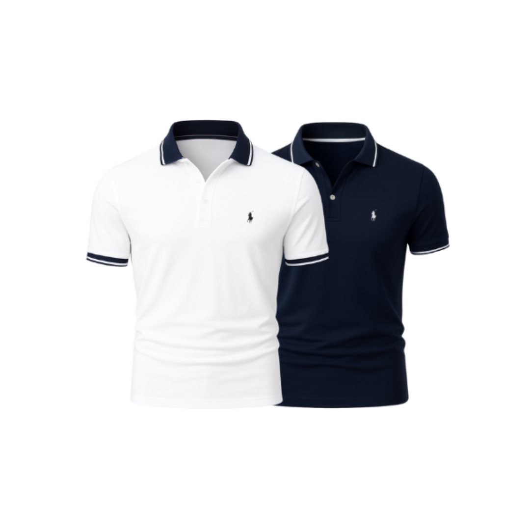 2er-Pack Polos mit Klassik-Kragen – 9 Kombinationen
