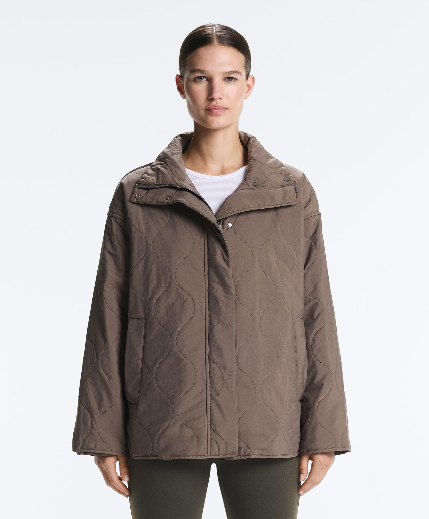Wattierte Steppjacke mit Stehkragen