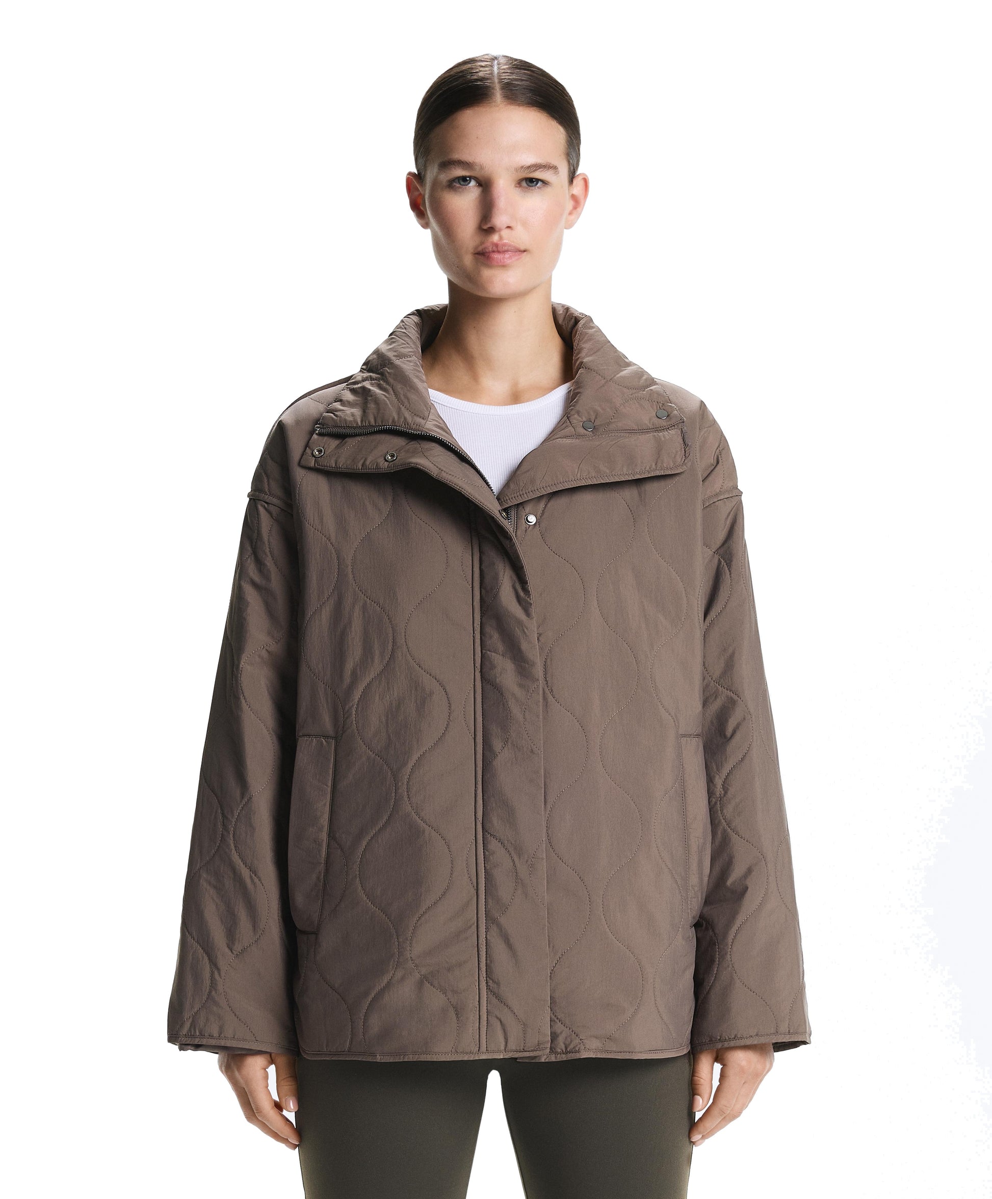 Wattierte Steppjacke mit Stehkragen