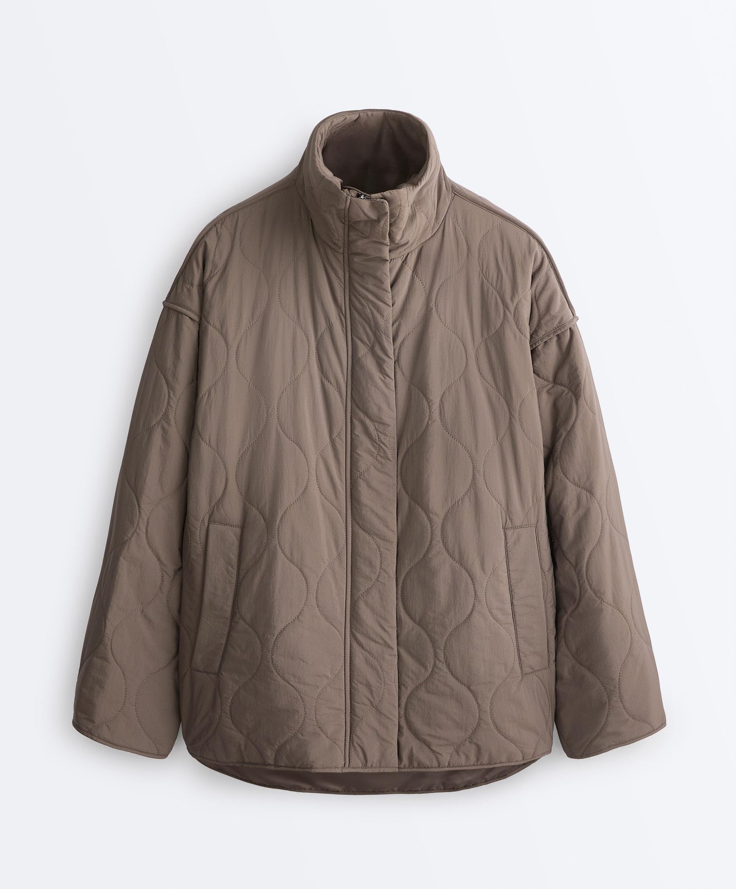 Wattierte Steppjacke mit Stehkragen