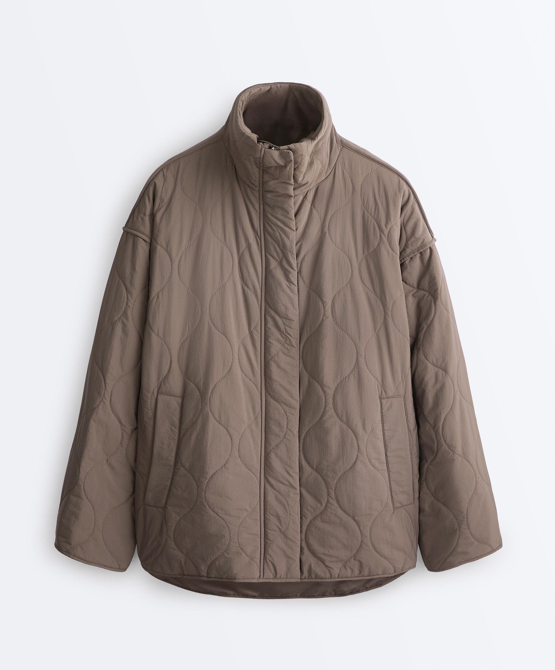 Wattierte Steppjacke mit Stehkragen