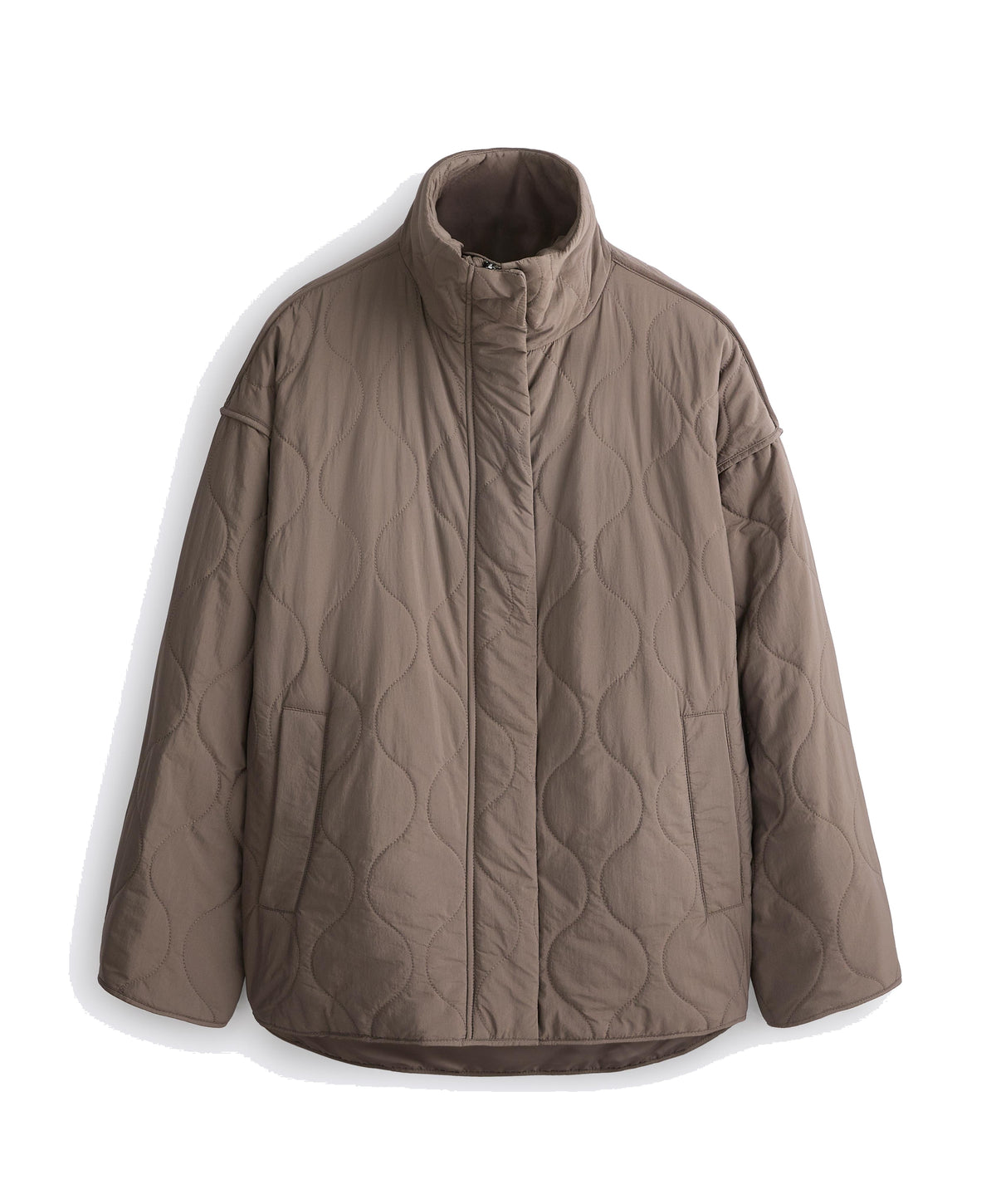 Wattierte Steppjacke mit Stehkragen