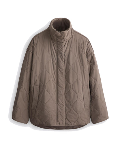 Wattierte Steppjacke mit Stehkragen