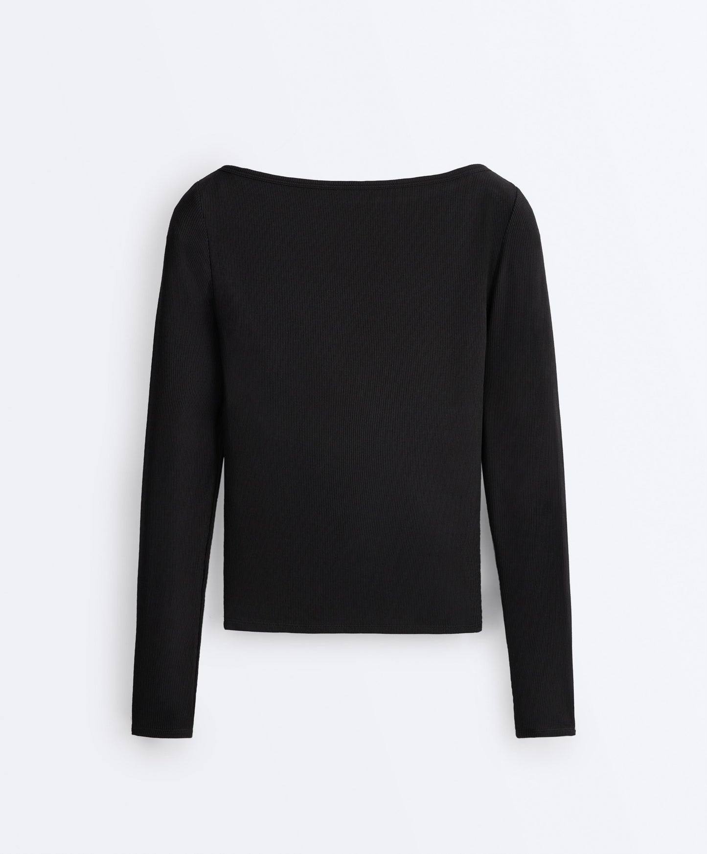 Ripp-Longsleeve mit Bootsausschnitt