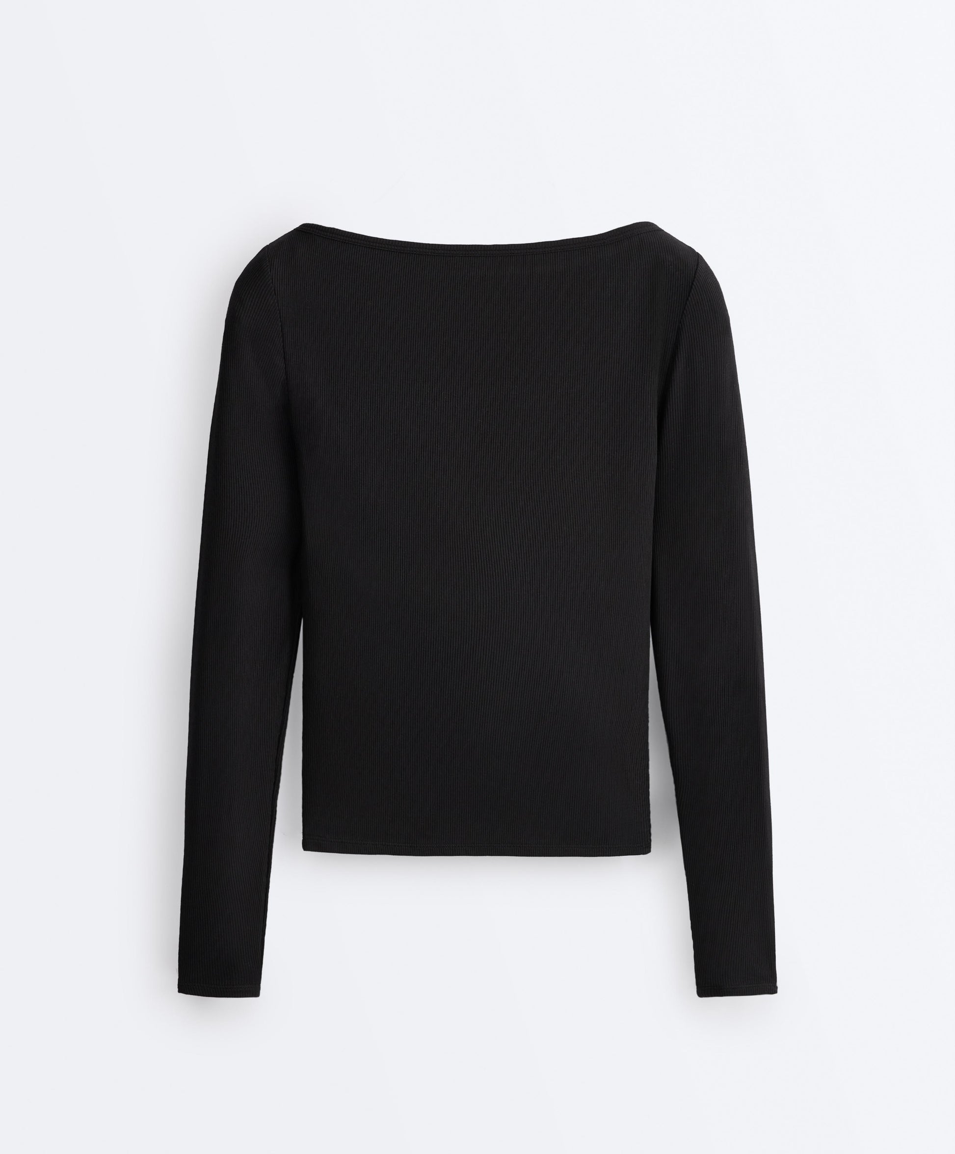 Ripp-Longsleeve mit Bootsausschnitt