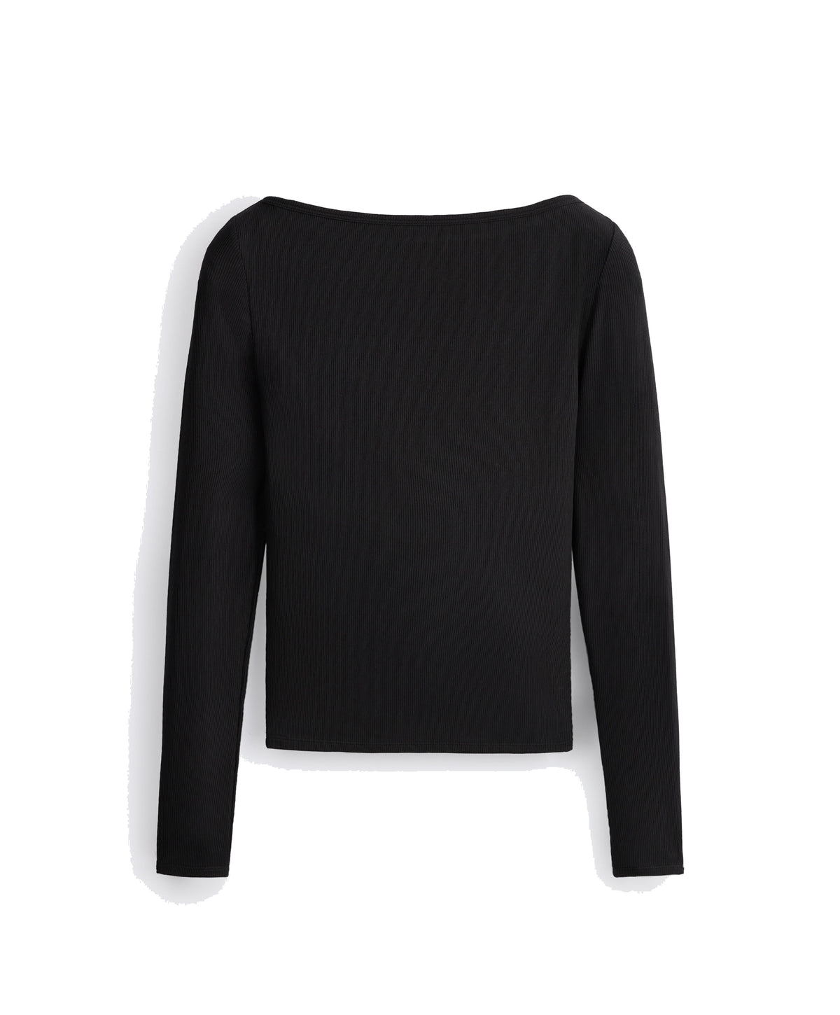 Ripp-Longsleeve mit Bootsausschnitt