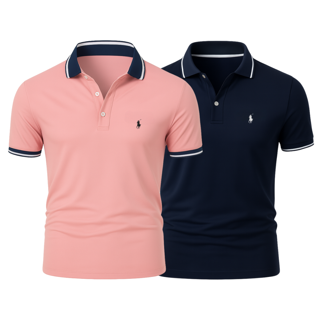 2er-Pack Polos mit Klassik-Kragen – 9 Kombinationen