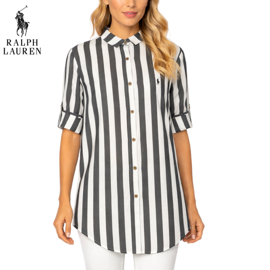 Tunika-Bluse mit Längsstreifen