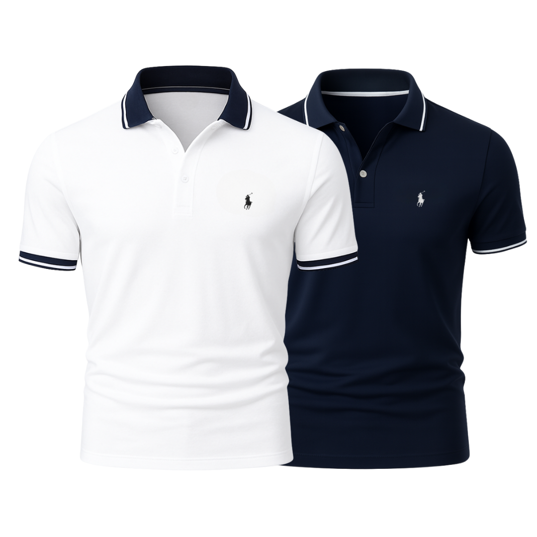 2er-Pack Polos mit Klassik-Kragen – 9 Kombinationen