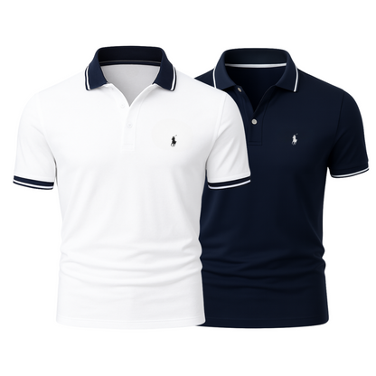 2er-Pack Polos mit Klassik-Kragen – 9 Kombinationen