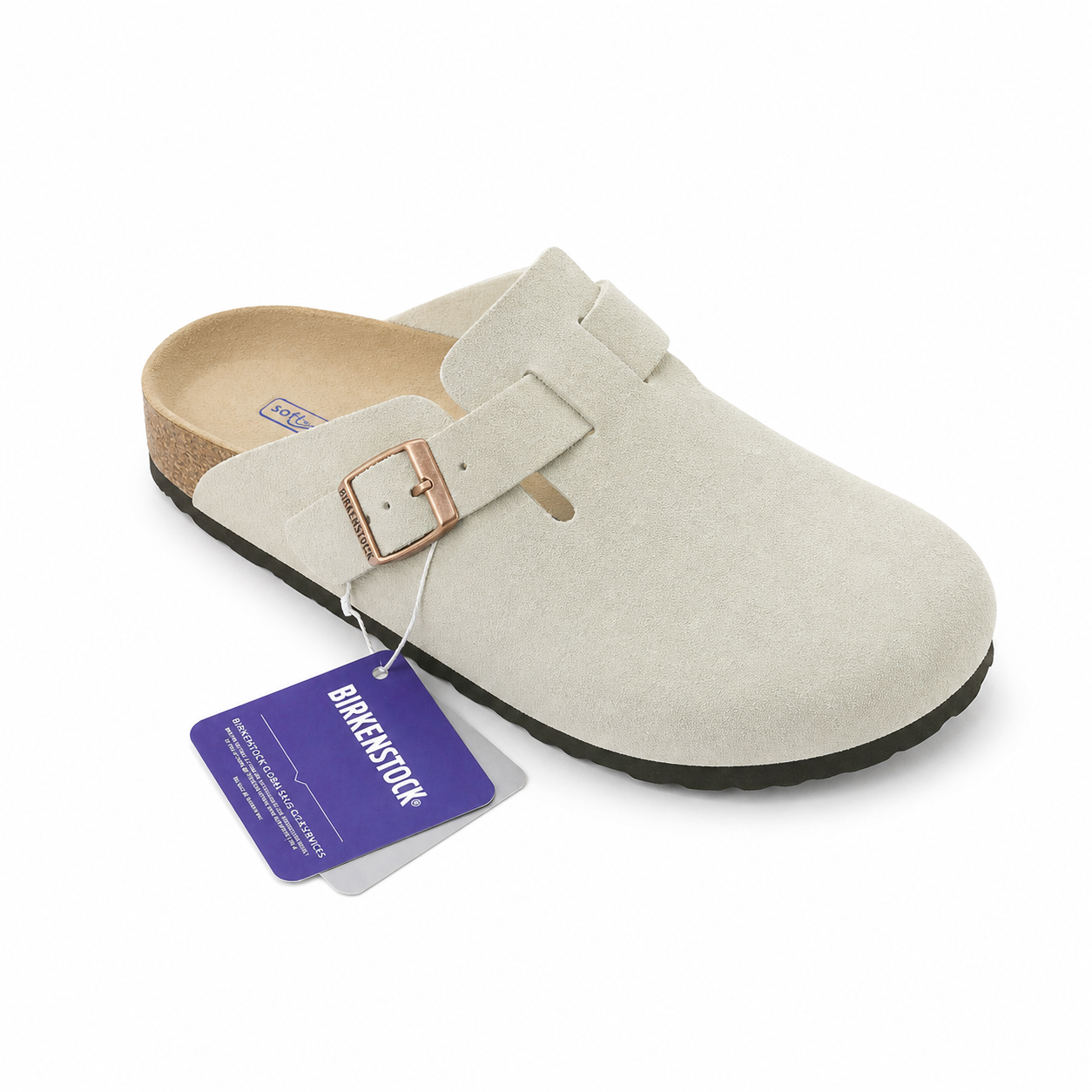 Birkenstock Boston Classic Wildleder-Clogs – Taupe