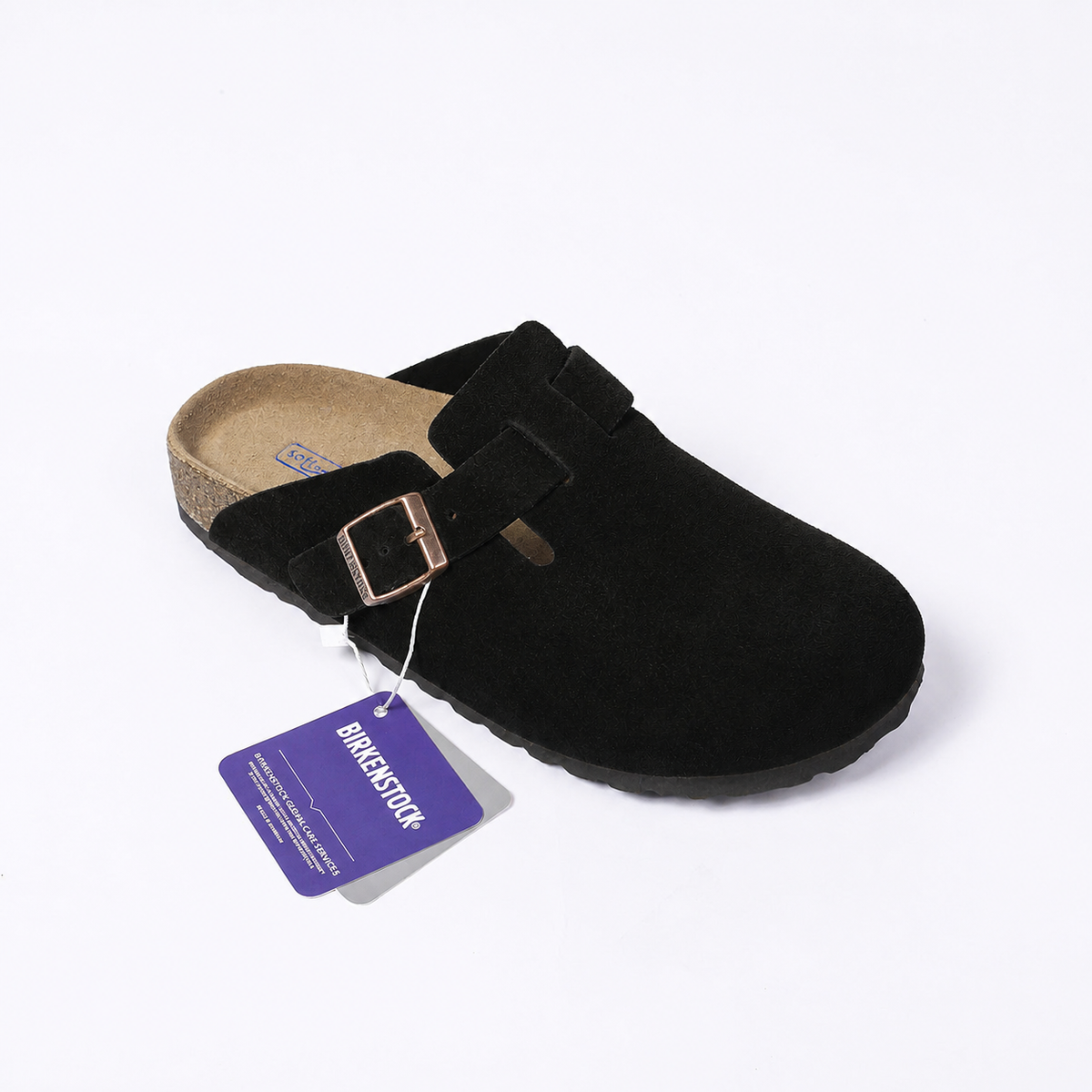 Birkenstock Boston Classic Wildleder-Clogs – Taupe