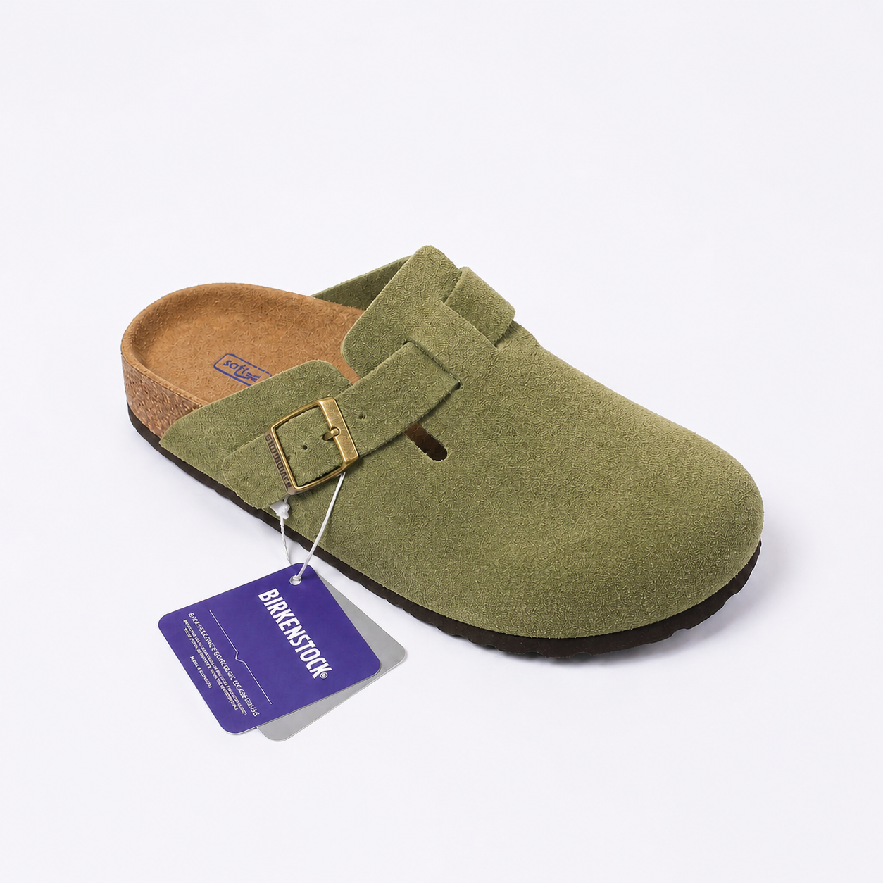Birkenstock Boston Classic Wildleder-Clogs – Taupe