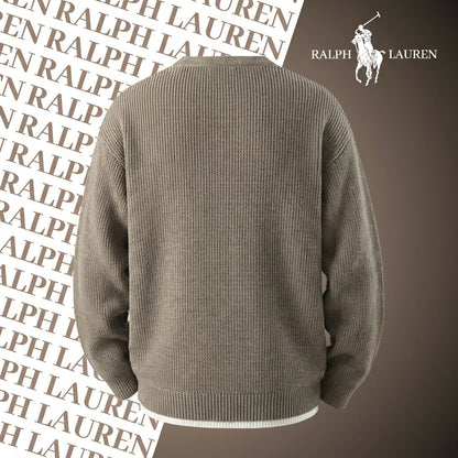 Heritage-Pullover mit Schlitzkragen RL – Signature-Strick