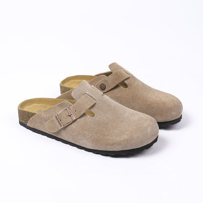 Birkenstock Boston Classic Wildleder-Clogs – Taupe
