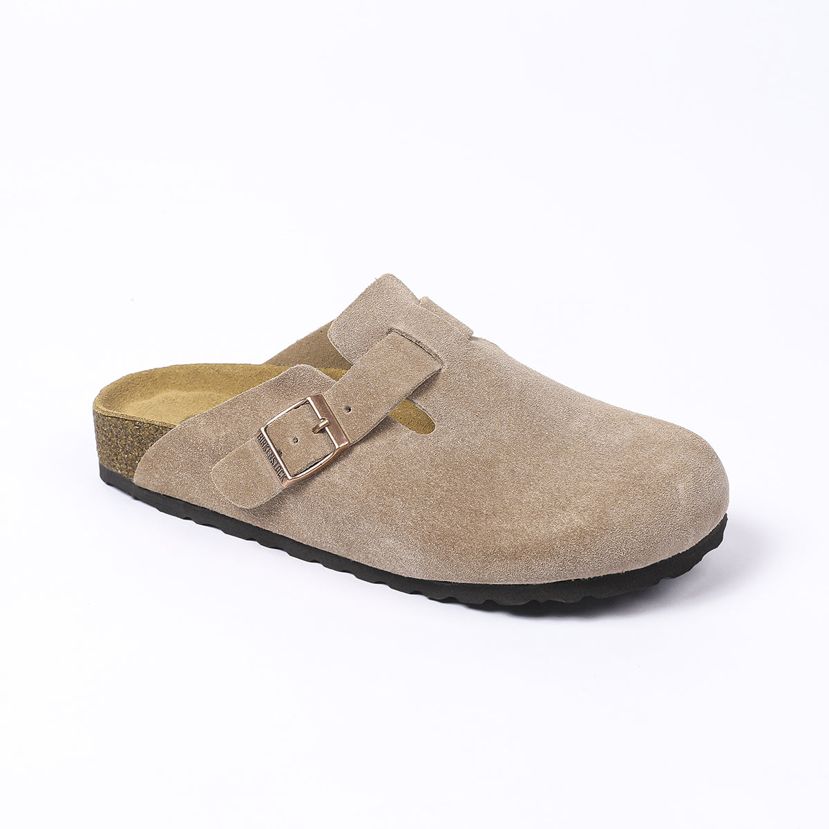 Birkenstock Boston Classic Wildleder-Clogs – Taupe