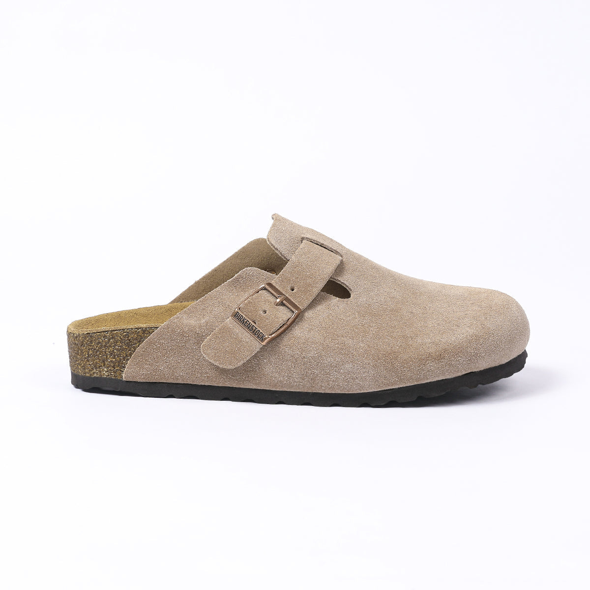 Birkenstock Boston Classic Wildleder-Clogs – Taupe