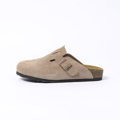 Birkenstock Boston Classic Wildleder-Clogs – Taupe
