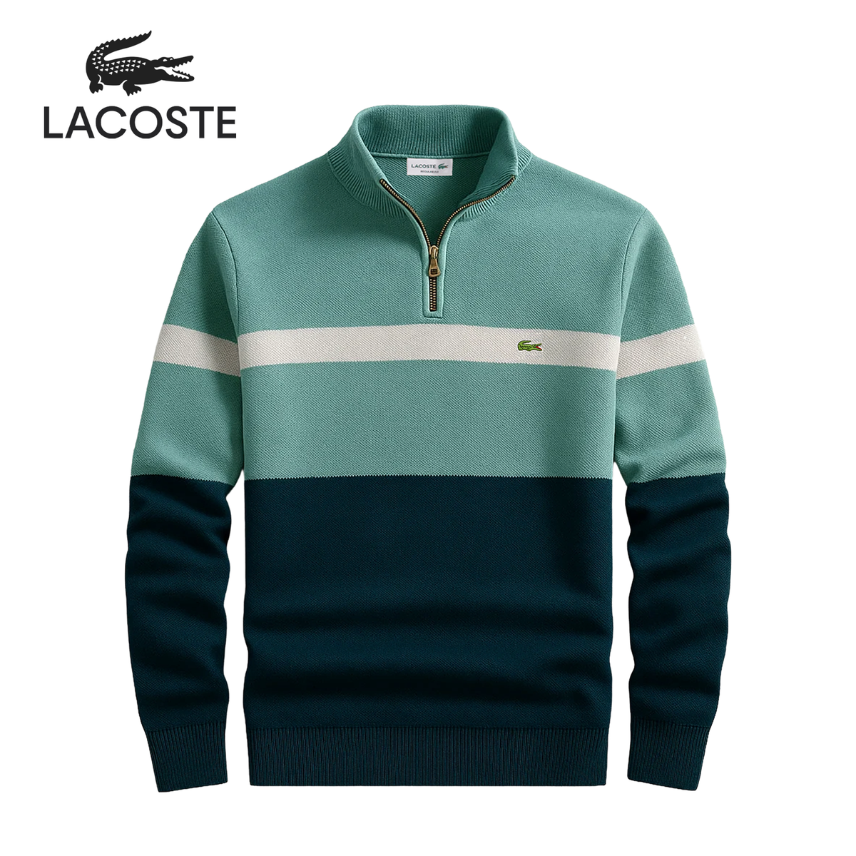 LC Heritage Pullover mit Viertelreißverschluss, gestreift
