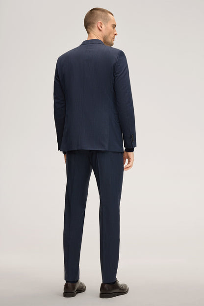 Anzug aus Schurwolle — Navy meliert