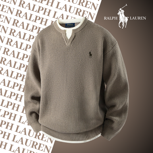 Heritage-Pullover mit Schlitzkragen RL – Signature-Strick