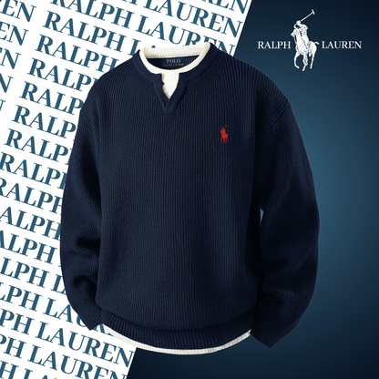Heritage-Pullover mit Schlitzkragen RL – Signature-Strick