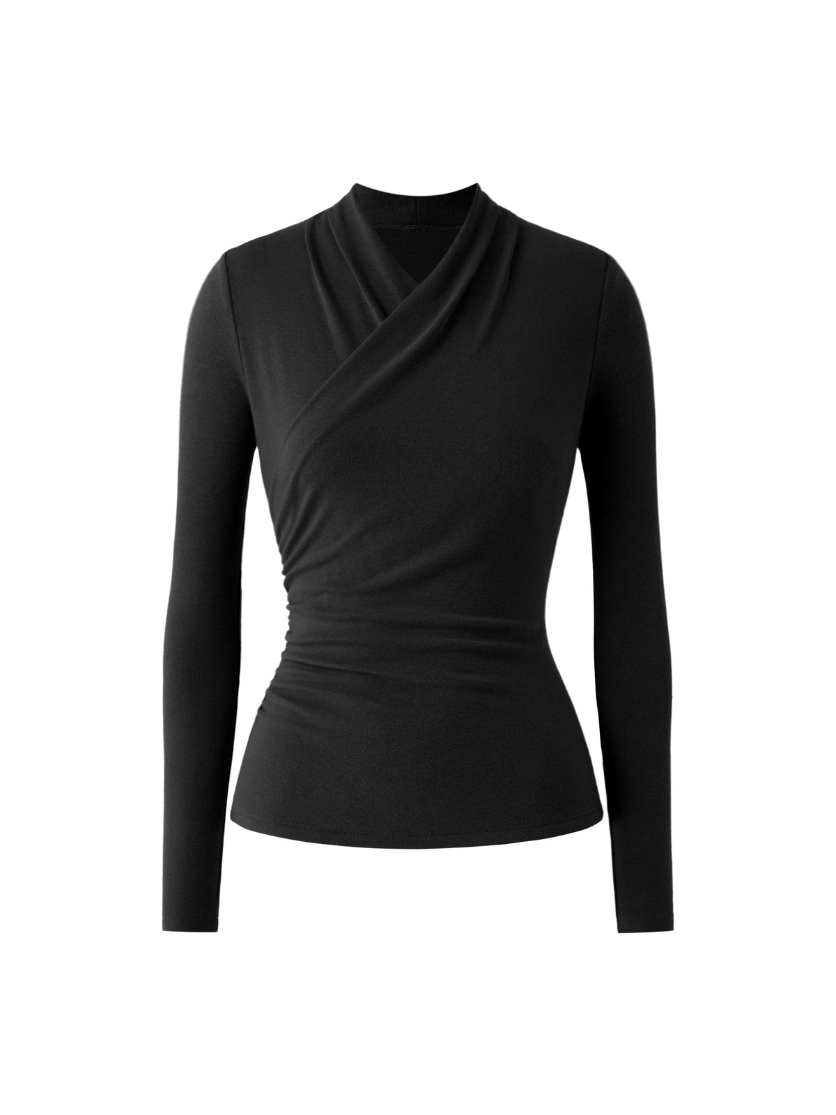 Wickel-Longsleeve mit Drapee-Ausschnitt