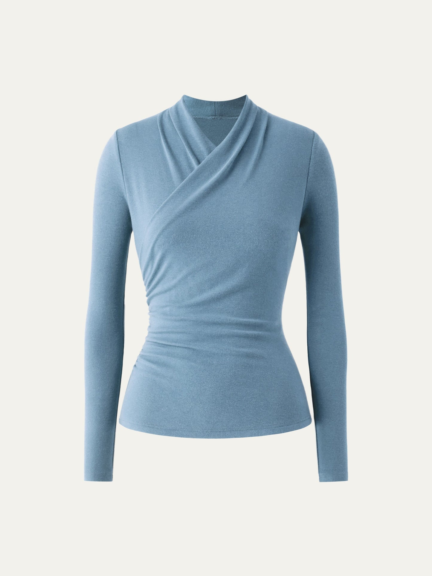 Wickel-Longsleeve mit Drapee-Ausschnitt