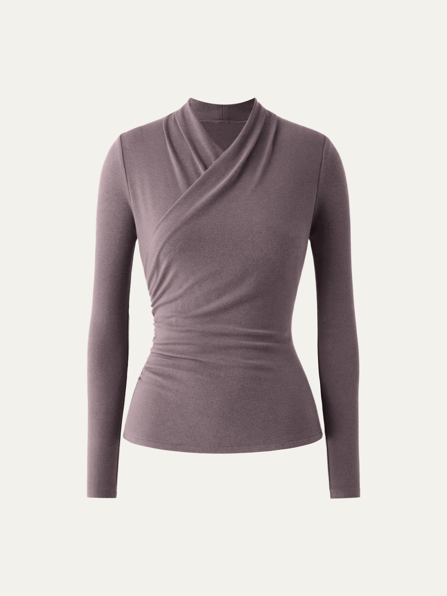 Wickel-Longsleeve mit Drapee-Ausschnitt