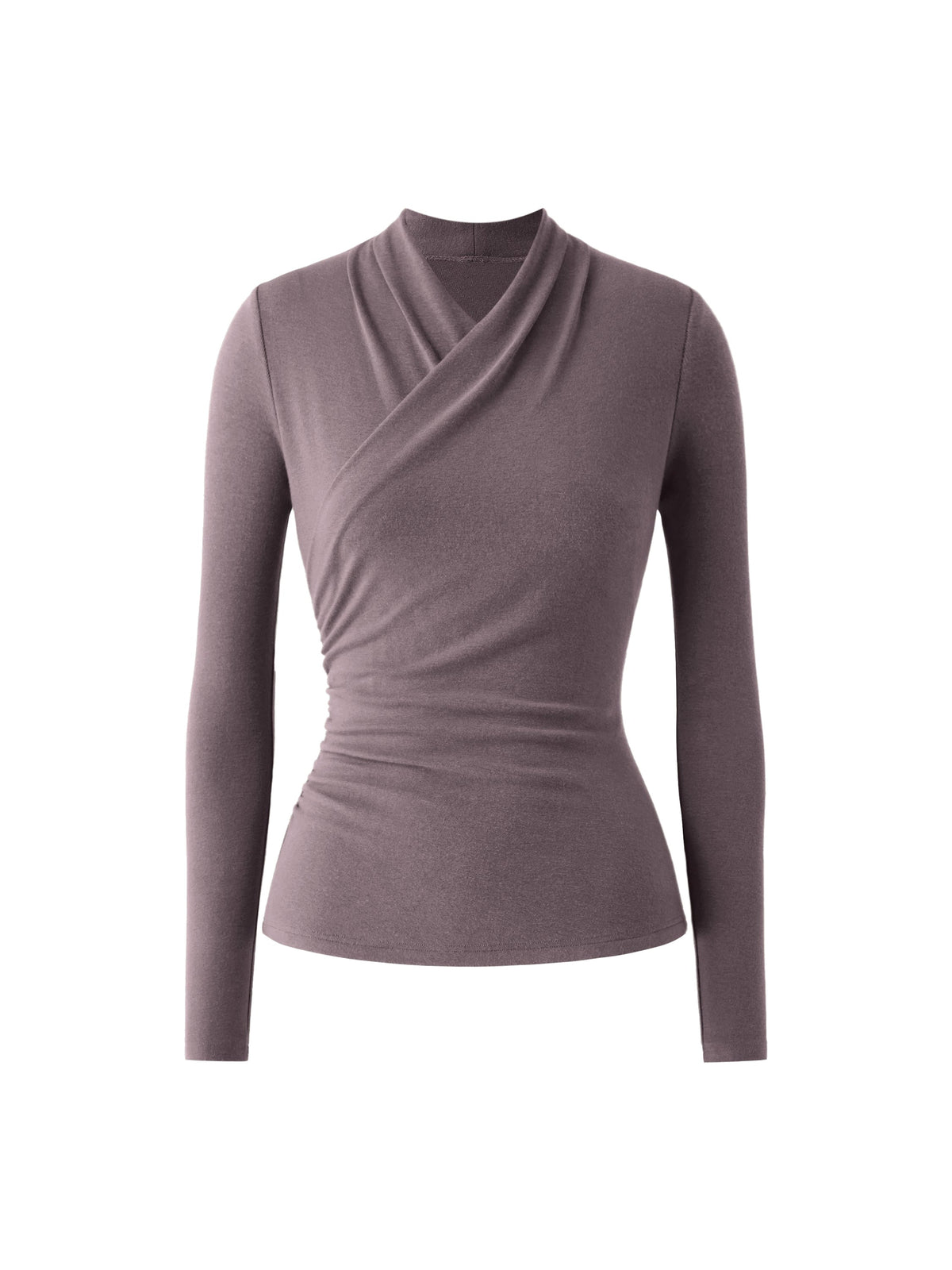 Wickel-Longsleeve mit Drapee-Ausschnitt