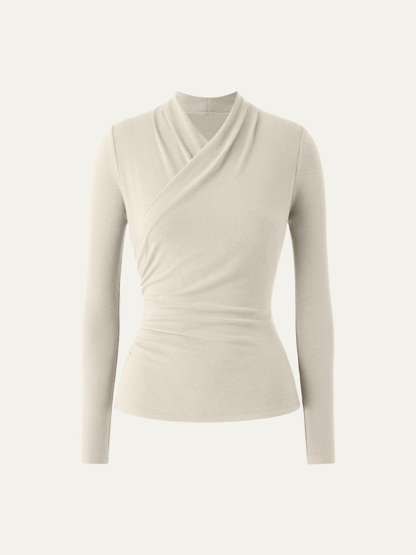 Wickel-Longsleeve mit Drapee-Ausschnitt