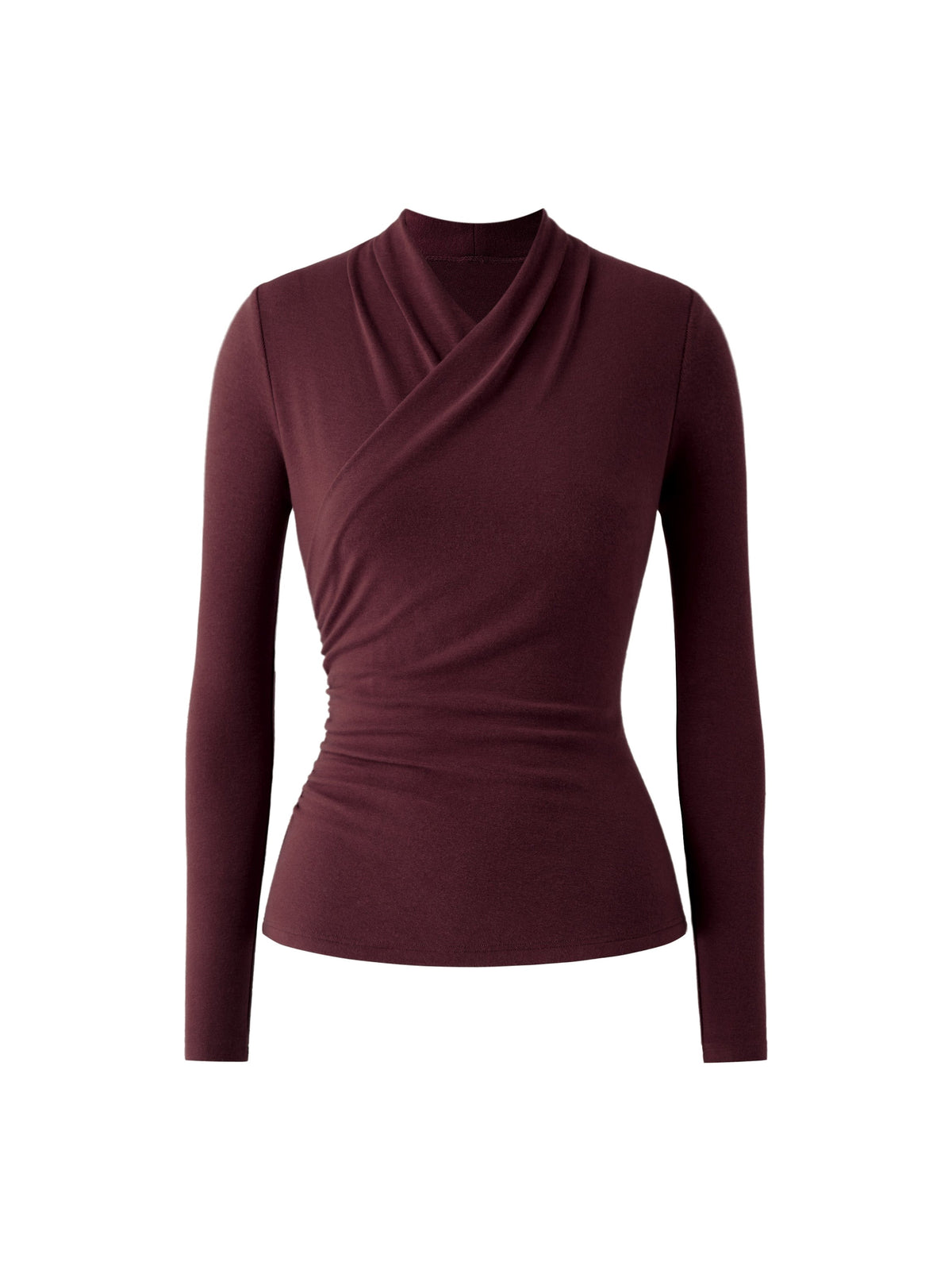 Wickel-Longsleeve mit Drapee-Ausschnitt