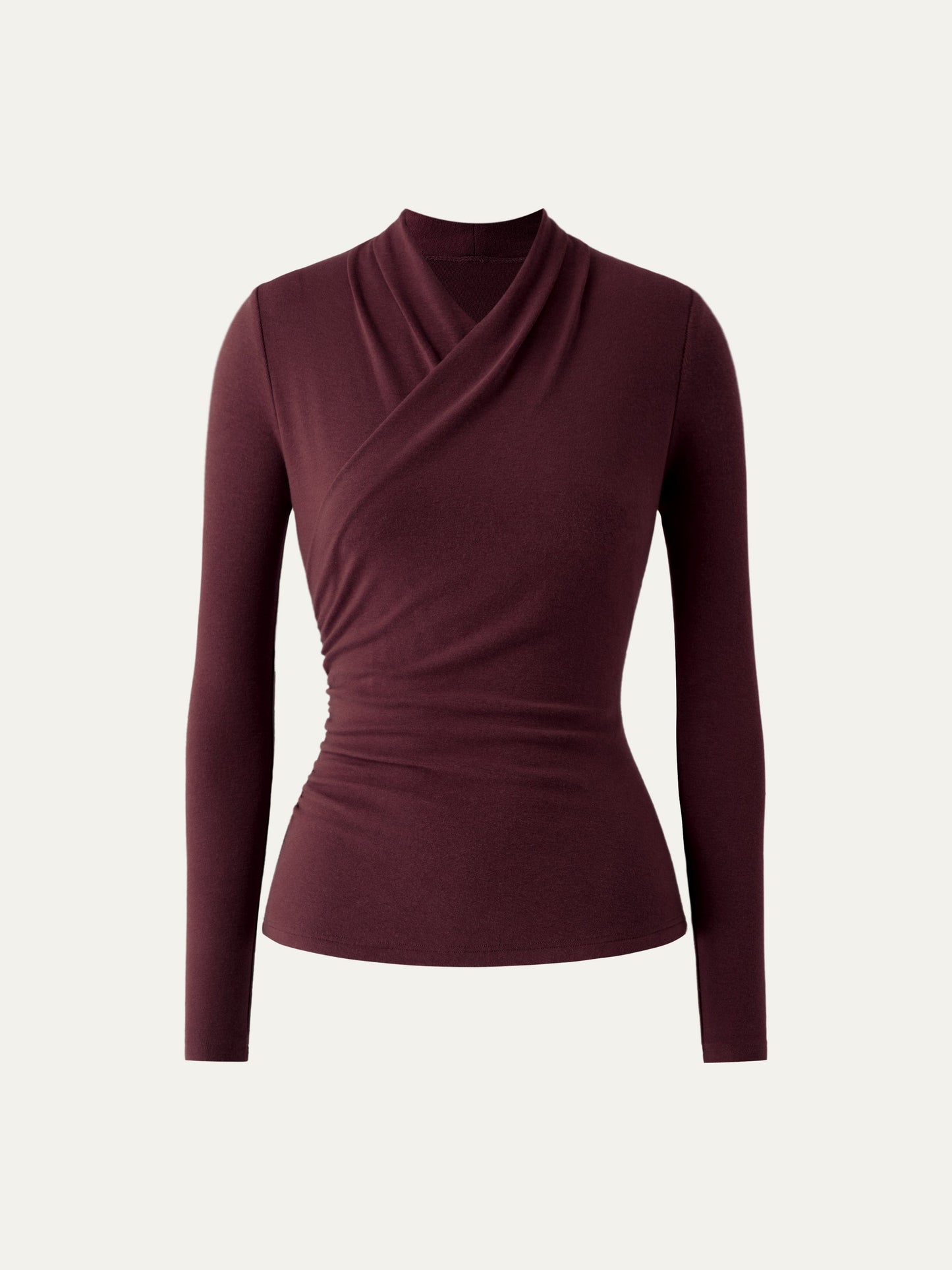 Wickel-Longsleeve mit Drapee-Ausschnitt