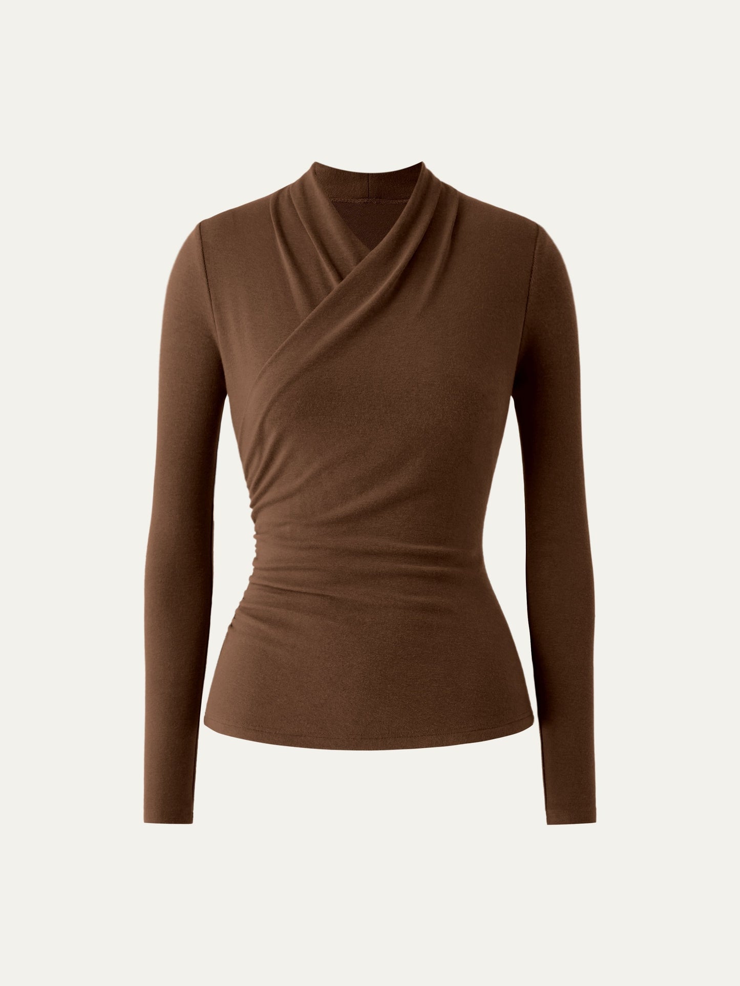 Wickel-Longsleeve mit Drapee-Ausschnitt