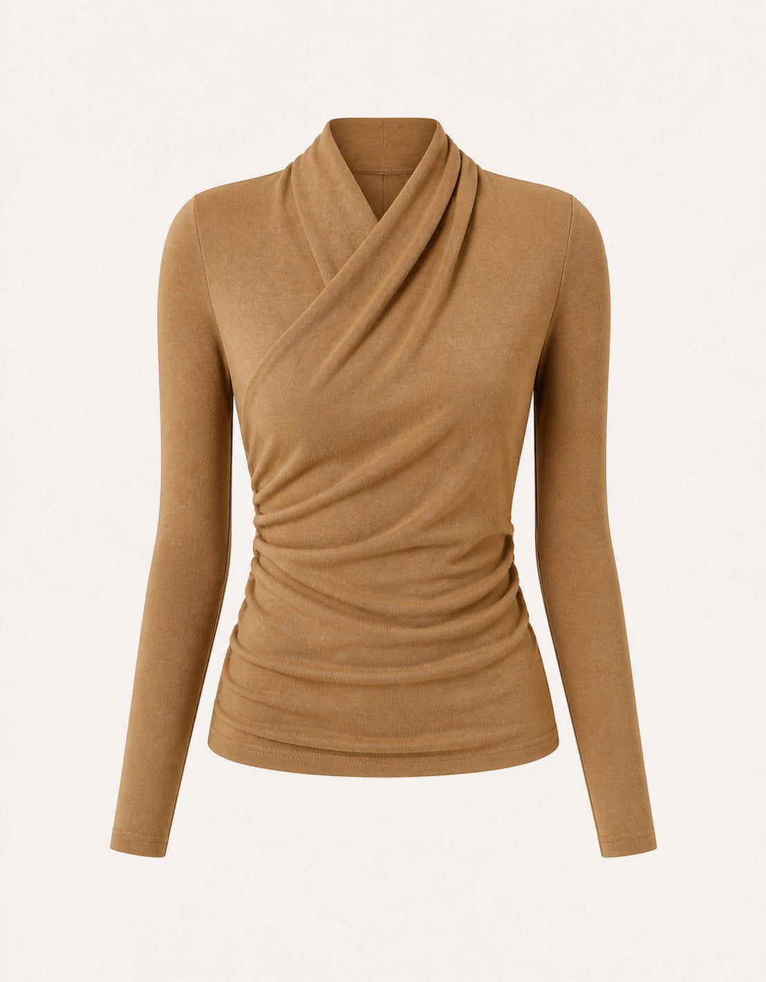 Wickel-Longsleeve mit Drapee-Ausschnitt