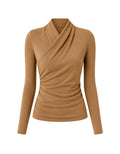 Wickel-Longsleeve mit Drapee-Ausschnitt