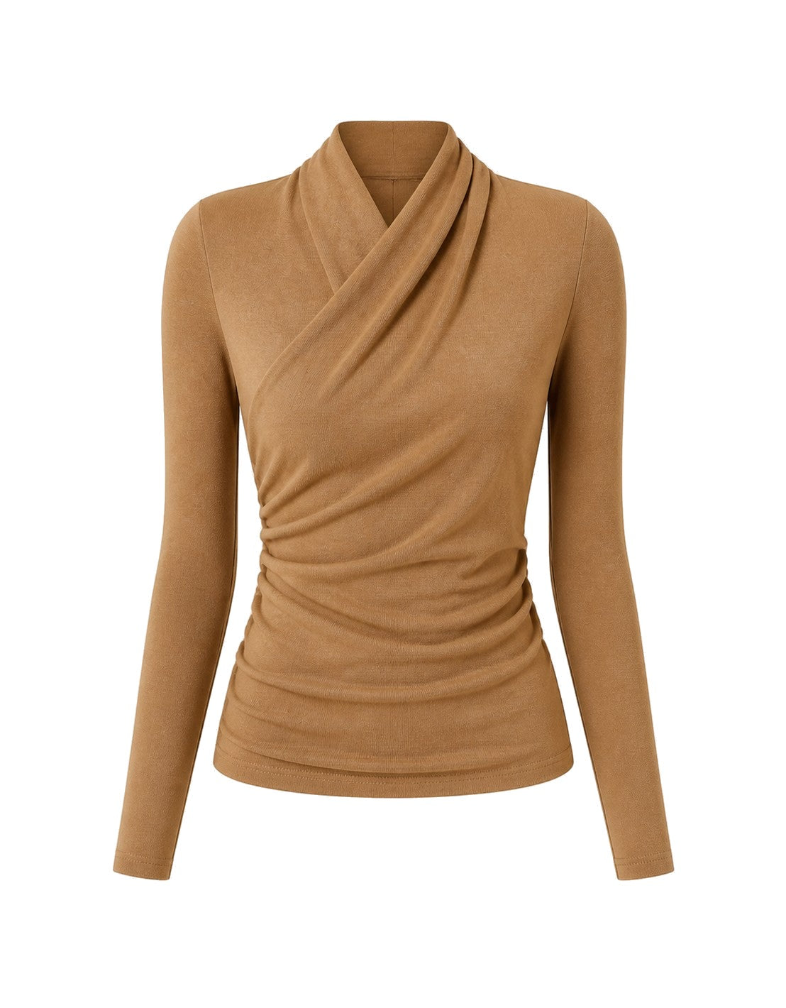 Wickel-Longsleeve mit Drapee-Ausschnitt