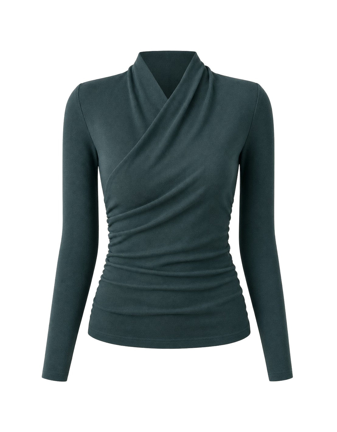 Wickel-Longsleeve mit Drapee-Ausschnitt