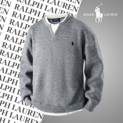 Heritage-Pullover mit Schlitzkragen RL – Signature-Strick