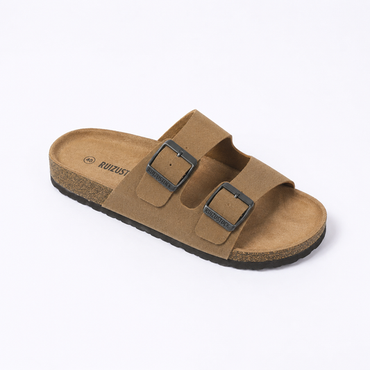 Birkenstock Boston Classic Wildleder-Sandalen – Taupe
