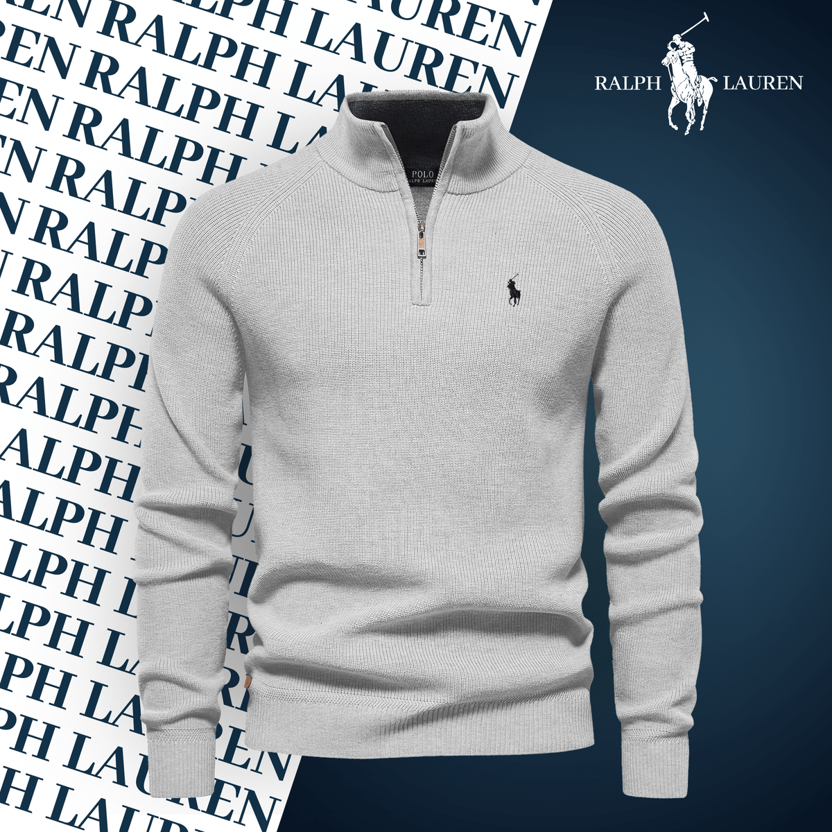 Pullover mit Zip-Kragen R&L (Abverkauf)