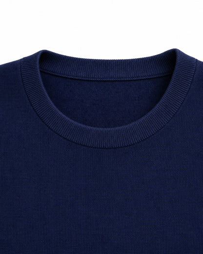 Strickshirt aus Leinenmix — Navy